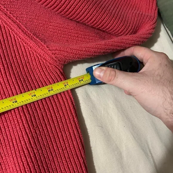 Vintage 90s Eddie Bauer Faded Red Knit Fisherman Sweater Size Medium - Picture 4 of 5